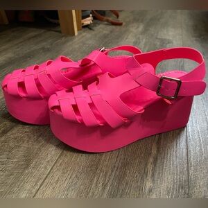 Hot pink platforms
